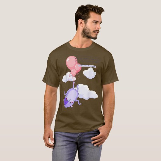 Haiku der Hamster Hot Pink Balloons Float T-Shirt (Vorne ganz)