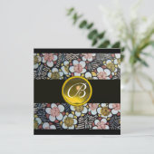 HAIKU/FRÜHSTÜCK GELBE TOPAZ-MONOGRAMM EINLADUNG (Stehend Vorderseite)