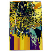 Haiku Japanisches Gedicht Farbiges Muster Mittlere Geschenktüte (Vorderseite)