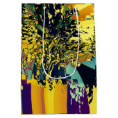 Haiku Japanisches Gedicht Farbiges Muster Mittlere Geschenktüte (Rückseite)