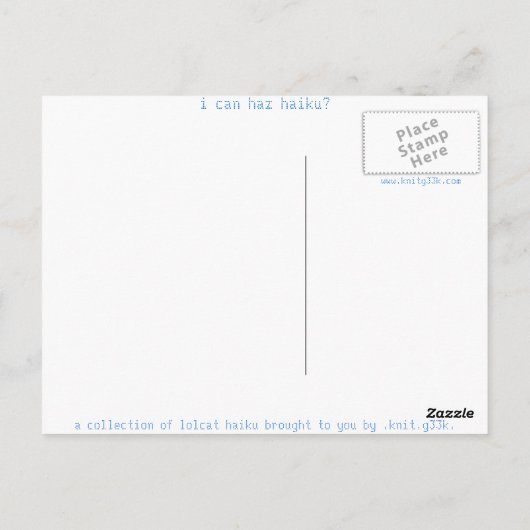 Haiku Katze 14 Postkarte (Rückseite)