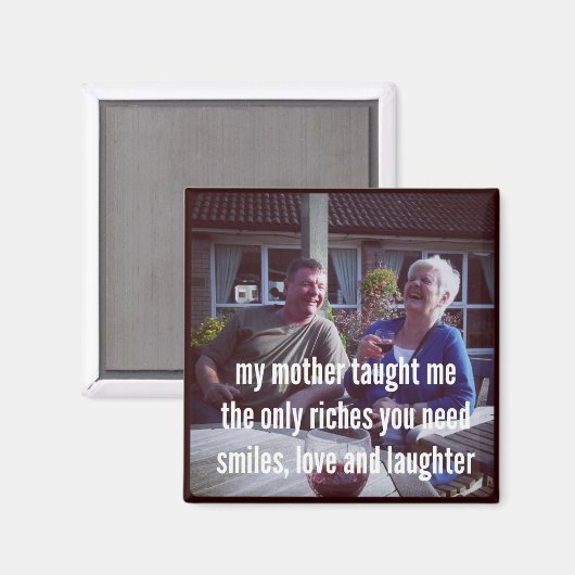 Haiku Kühlschrankmagnet - Meine Mutter hat mir bei (Vorderseite/Rückseite)