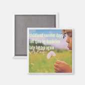 Haiku Kühlschrankmagnet - Sommertage der Kindheit (Vorderseite/Rückseite)