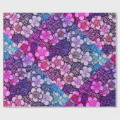 HAIKU/PINK LILA BLUE SPRING BLUMEN GESCHENKPAPIER (Flach)