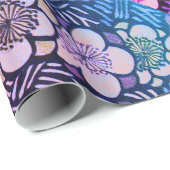 HAIKU/PINK LILA BLUE SPRING BLUMEN GESCHENKPAPIER (Rolleneckpunkt)