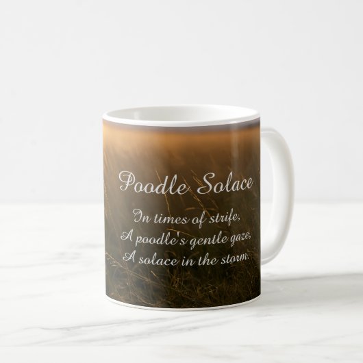 Haiku Poodle Solace Tasse (VorderseiteRechts)