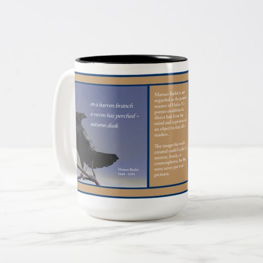 Haiku - Raven Autumn Dusk Zweifarbige Tasse (Vorderseite Links)