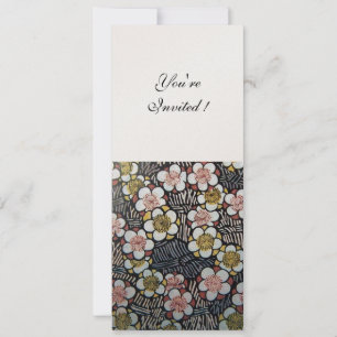 HAIKU/ SCHWARZ WEISS GELB ROSA FRÜHLINGSBLUMEN EINLADUNG