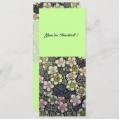 HAIKU/SCHWARZ-WEISS GELBE GRÜNE BLUMEN EINLADUNG (Vorne/Hinten)