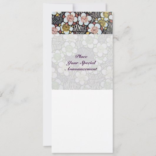 HAIKU/SCHWARZ-WEISS GELBE PINKSPRINGBLUMEN EINLADUNG (Rückseite)