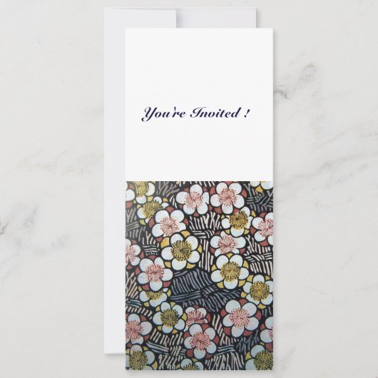 HAIKU/SCHWARZ-WEISS GELBE PINKSPRINGBLUMEN EINLADUNG (Vorderseite)