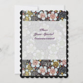 HAIKU/SCHWARZ-WEISS GELBE PINKSPRINGBLUMEN EINLADUNG (Rückseite)