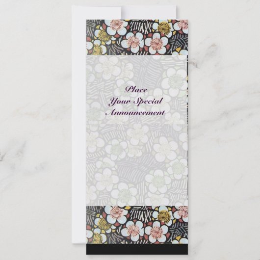 HAIKU/SCHWARZ-WEISS GELBE PINKSPRINGBLUMEN EINLADUNG (Rückseite)