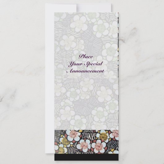 HAIKU/SCHWARZ-WEISS GELBE PINKSPRINGBLUMEN EINLADUNG (Rückseite)