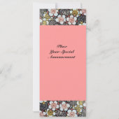 HAIKU/SCHWARZ-WEISS GELBE PINKSPRINGBLUMEN EINLADUNG (Rückseite)