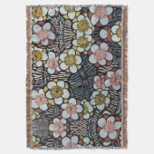 HAIKU/SCHWARZ-WEISS PINK GELBE BLUMEN DECKE (Vorderseite Vertikal)