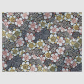 HAIKU/SCHWARZ-WEISS PINK GELBE BLUMEN SEIDENPAPIER (Vorderseite)