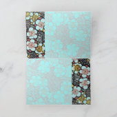 HAIKU/SCHWARZ-WEISS PINK PINK BLUE SPRINGBLUMEN KARTE (Innenseite)