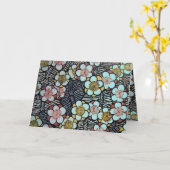 HAIKU/SCHWARZ-WEISS PINK PINK BLUE SPRINGBLUMEN KARTE (Gelbe Blume)