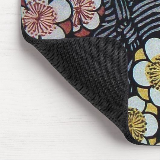 HAIKU/SCHWARZ-WEISS PINKSPRINGBLUMEN MOUSEPAD (Ecke)