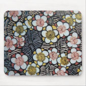 HAIKU/SCHWARZ-WEISS PINKSPRINGBLUMEN MOUSEPAD (Vorne)