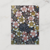 HAIKU / SCHWARZ-WEISSE BLUE TURQUOISE SPRING BLUME VISITENKARTE (Rückseite)