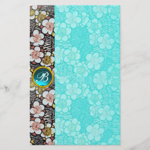 HAIKU/SCHWARZ WEIßE FRÜHLINGSBLUMEN BLAUER EDDELST BRIEFPAPIER