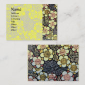 HAIKU / SCHWARZ-WEISSE GELBE FRÜHBLUMEN VISITENKARTE (Vorne/Hinten)