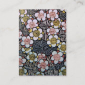 HAIKU / SCHWARZ-WEISSE GrauPINK LILAC-SPRINGBLUMEN Visitenkarte (Rückseite)