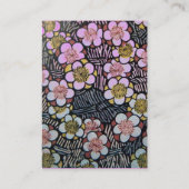 HAIKU / SCHWARZ-WEISSER GraupINK SPRING BLUMEN Visitenkarte (Rückseite)