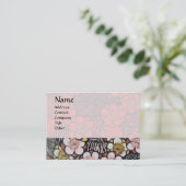 HAIKU / SCHWARZ-WEISSER GraupINK SPRING BLUMEN Visitenkarte (Stehend Vorderseite)