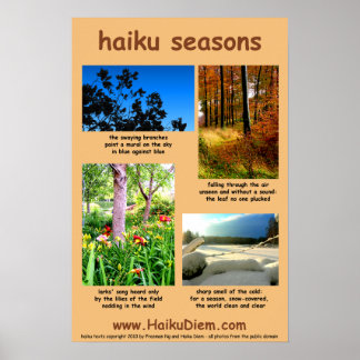 Haiku Seasons Poster (peach background)