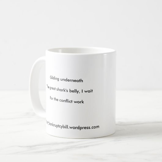 Haiku-Tasse - Konflikt-Arbeit Kaffeetasse (Vorderseite Links)