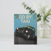 Hail a Taxi Cab! Vintage Poster. Postkarte (Stehend Vorderseite)