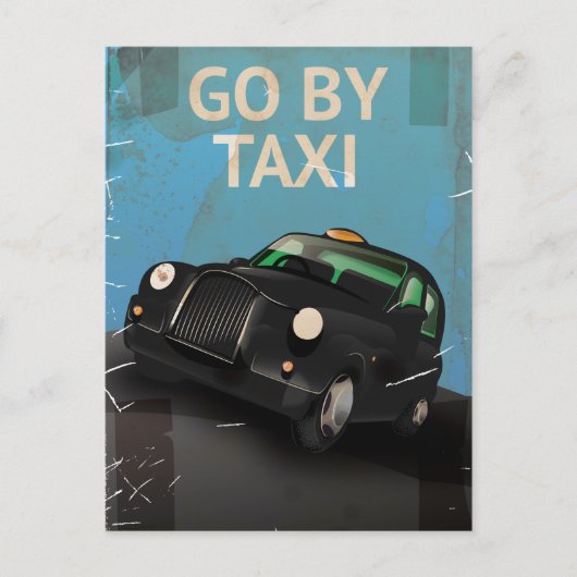 Hail a Taxi Cab! Vintage Poster. Postkarte (Vorderseite)