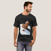 Hail Devil Katze Pentagramm T-Shirt (Vorne ganz)