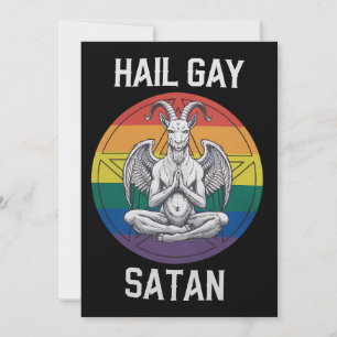Hail Gay Satan Funny Goth Gothic Goat LGBTQ Einladung