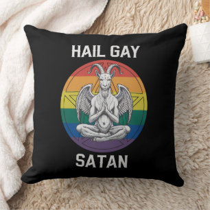 Hail Gay Satan Funny Goth Gothic Goat LGBTQ Kissen