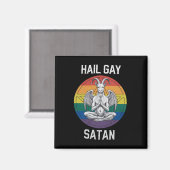 Hail Gay Satan Funny Goth Gothic Goat LGBTQ Magnet (Vorderseite/Rückseite)