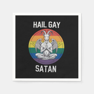 Hail Gay Satan Funny Goth Gothic Goat LGBTQ Serviette
