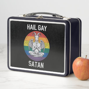 Hail Gay Satan Lustig Goth Goten Ziege LGBTQ Metall Brotdose