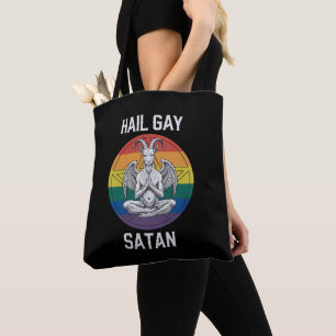 Hail Gay Satan Lustig Goth Gothic Ziege LGBTQ Tasche