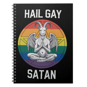 Hail Gay Satan Lustig Gothisch Gothic Ziege LGBTQ Notizblock