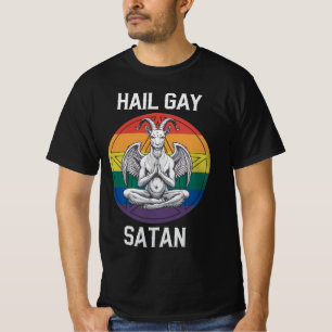 Hail Gay Satan Lustig Gothisch Gothic Ziege LGBTQ T-Shirt
