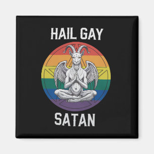 Hail Gay Satan Lustig Gothisch Gotisch Ziege LGBTQ Magnet