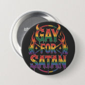 Hail Gay Satan Rainbow Baphomet Devil Goat LGBTQ Button (Vorne & Hinten)