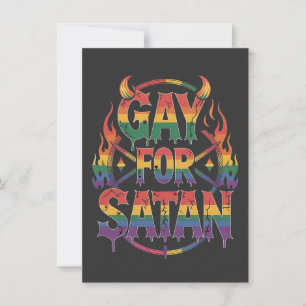Hail Gay Satan Rainbow Baphomet Devil Goat LGBTQ Einladung