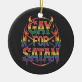 Hail Gay Satan Rainbow Baphomet Devil Goat LGBTQ Keramik Ornament (Vorne)