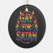 Hail Gay Satan Rainbow Baphomet Devil Goat LGBTQ Keramik Ornament (Links)