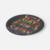 Hail Gay Satan Rainbow Baphomet Devil Goat LGBTQ Pappteller (Schrägansicht)